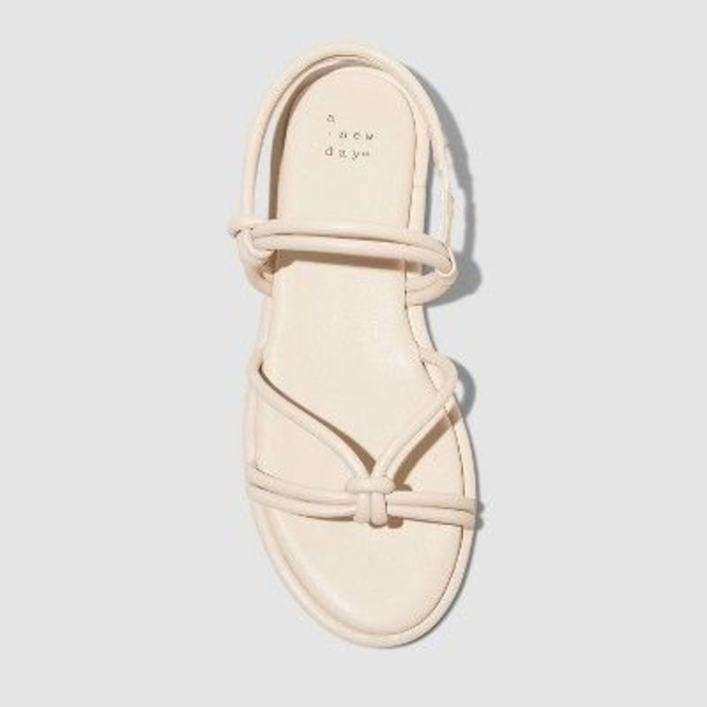 Women's Lara Ankle Strap Sandals - A New Day Off-White 8.5 - Picture 2 of 3